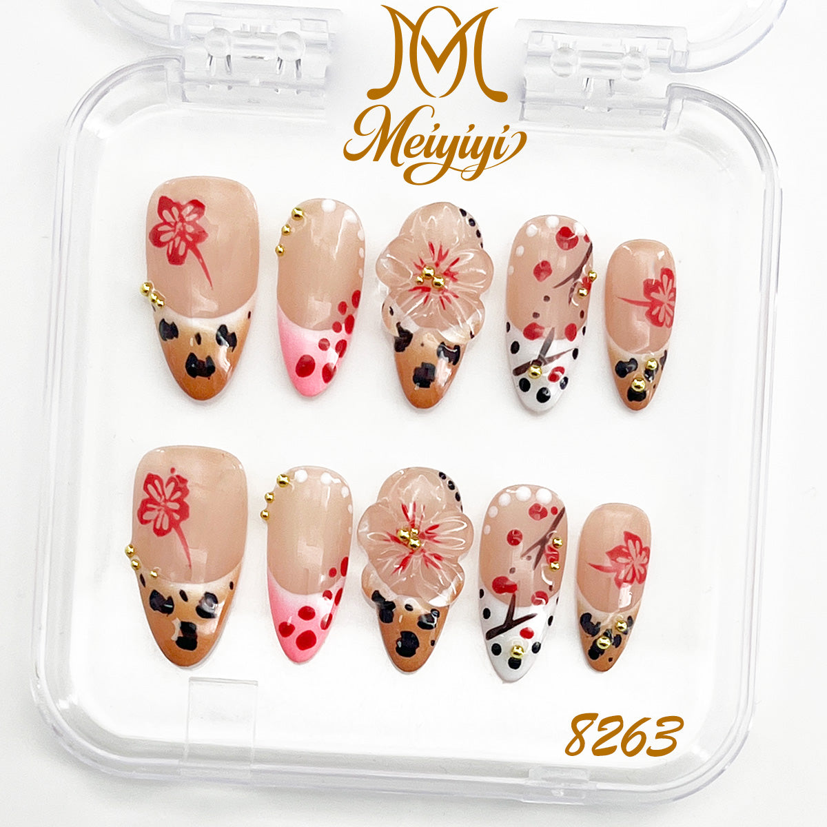 8263-MYY's designer original high-end design customized luxury hand-painted wearable nail art