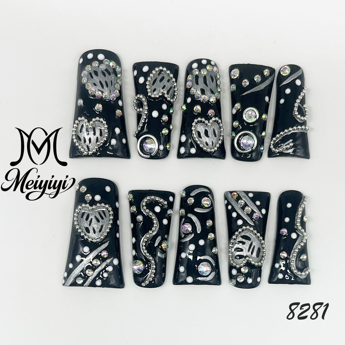 8281-MYY's designer original high-end design customized luxury hand-painted wearable nail art
