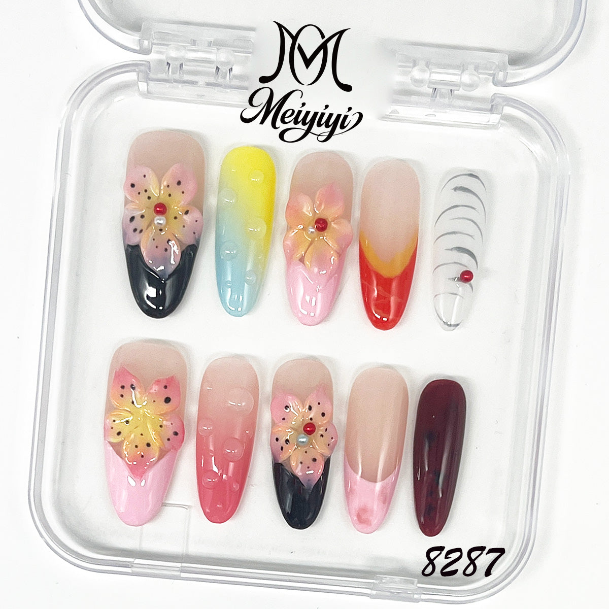 8287-MYY's designer original high-end design customized luxury hand-painted wearable nail art