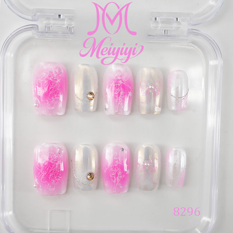 8296-MYY's designer original high-end design customized luxury hand-painted wearable nail art