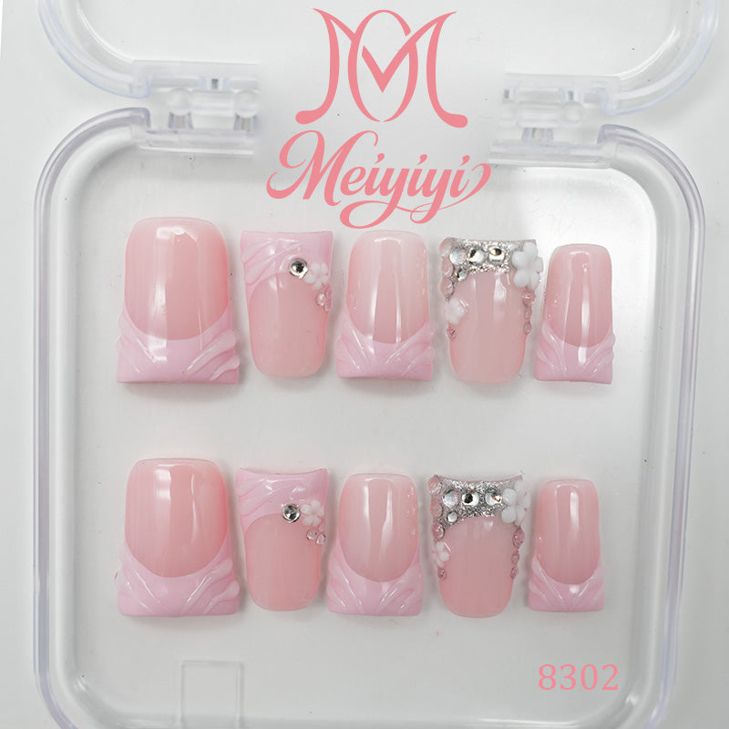 8302-MYY's designer original high-end design customized luxury hand-painted wearable nail art