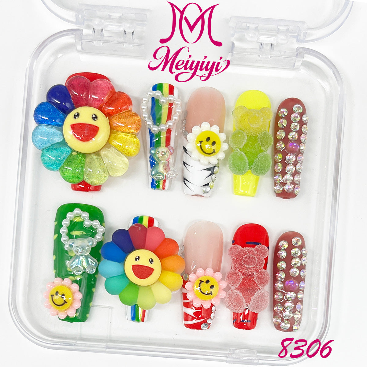 8306-MYY's designer original high-end design customized luxury hand-painted wearable nail art