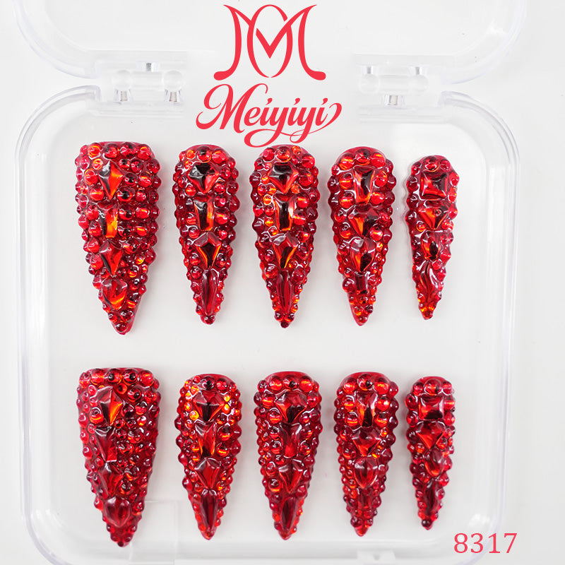 8317-MYY's designer original high-end design customized luxury hand-painted wearable nail art