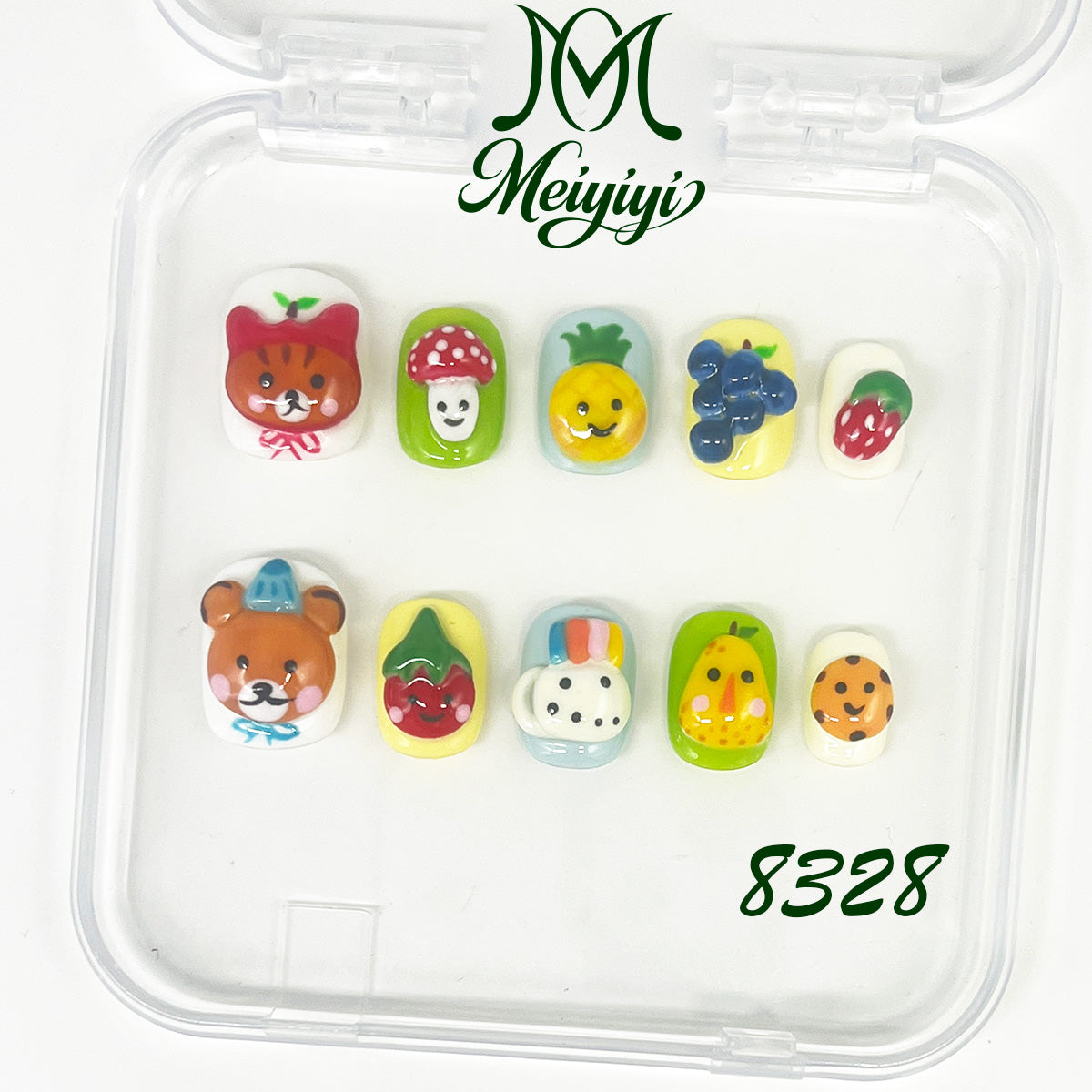 8328-MYY's designer original high-end design customized luxury hand-painted wearable nail art