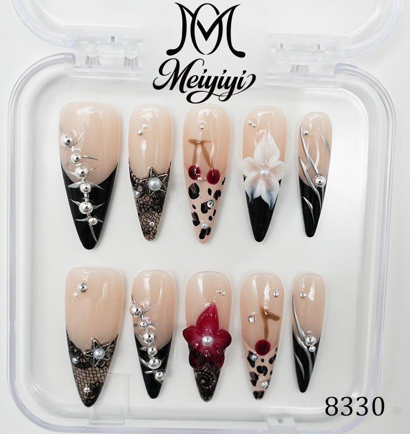 8330-MYY's designer original high-end design customized luxury hand-painted wearable nail art