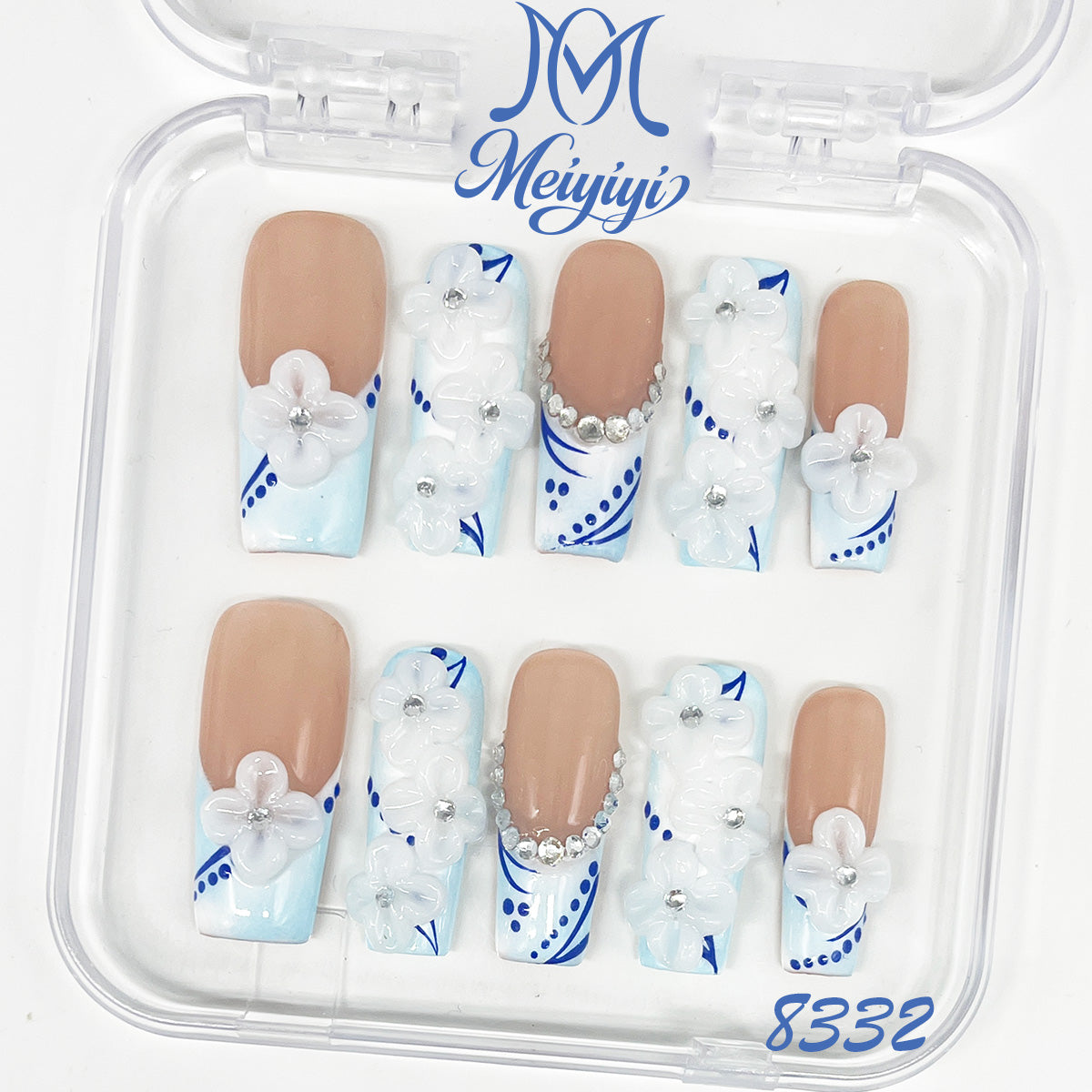 8332-MYY's designer original high-end design customized luxury hand-painted wearable nail art
