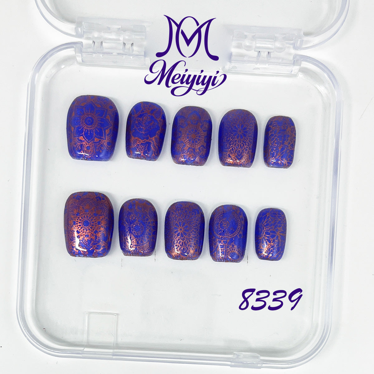 8339-MYY's designer original high-end design customized luxury hand-painted wearable nail art