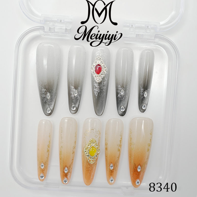 8340-MYY's designer original high-end design customized luxury hand-painted wearable nail art