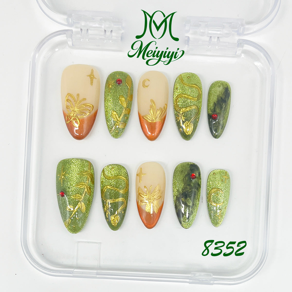 8352-MYY's designer original high-end design customized luxury hand-painted wearable nail art