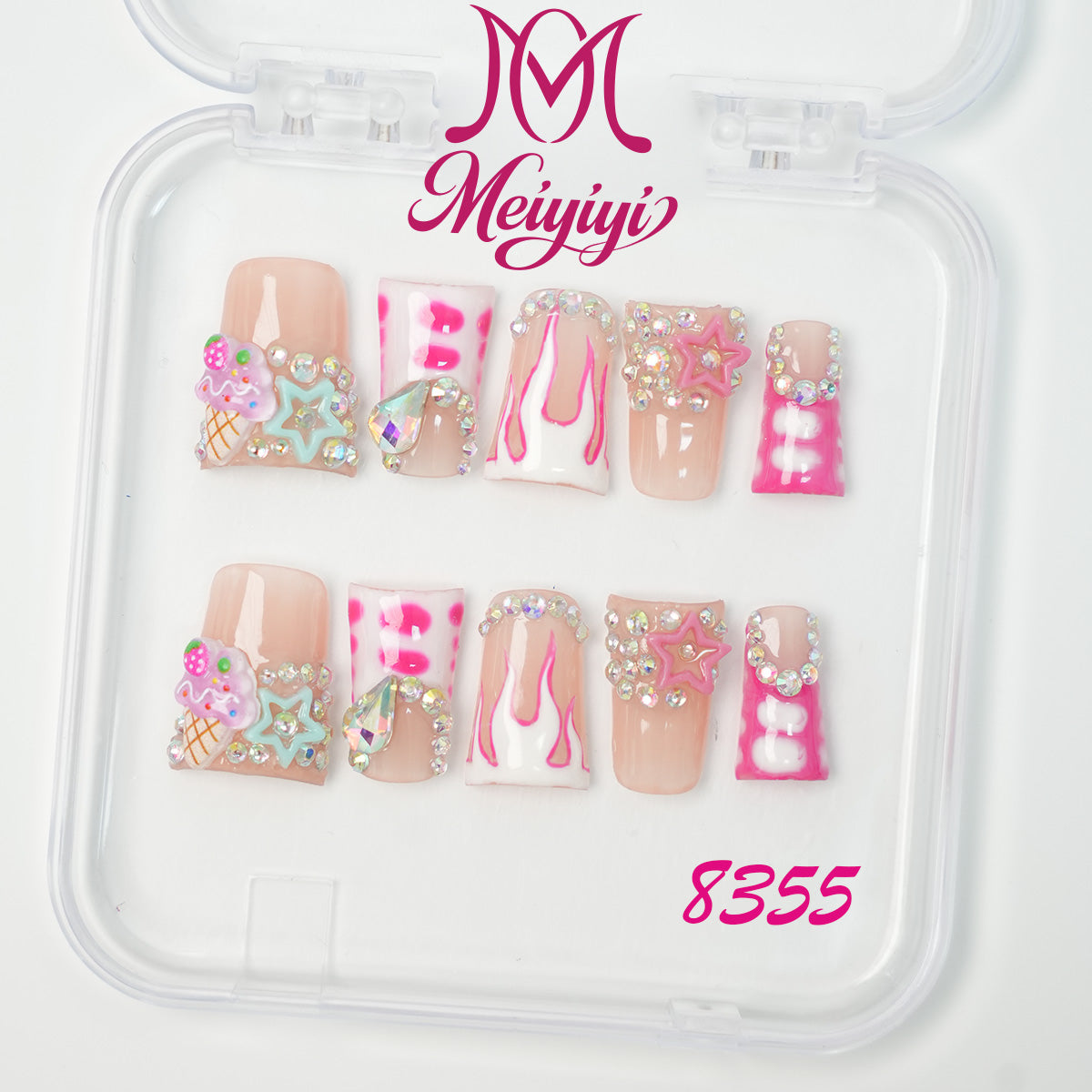 8355-MYY's designer original high-end design customized luxury hand-painted wearable nail art