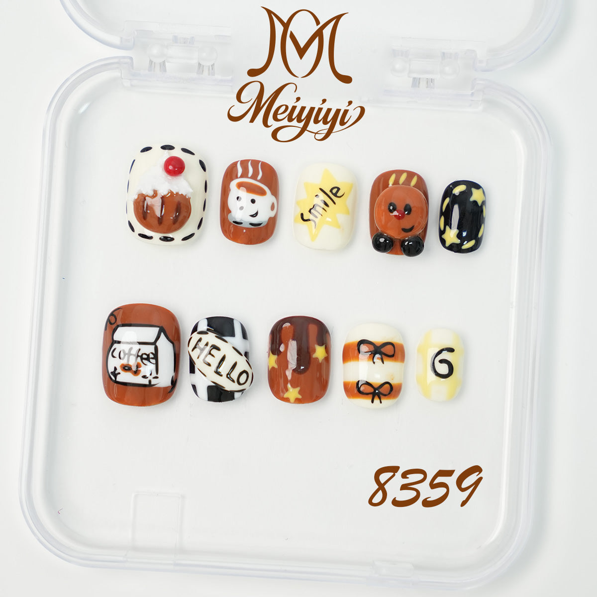8359-MYY's designer original high-end design customized luxury hand-painted wearable nail art