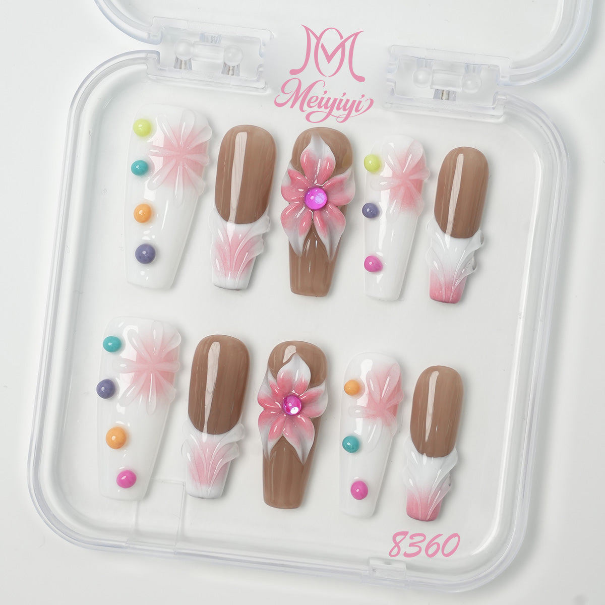 8360-MYY's designer original high-end design customized luxury hand-painted wearable nail art