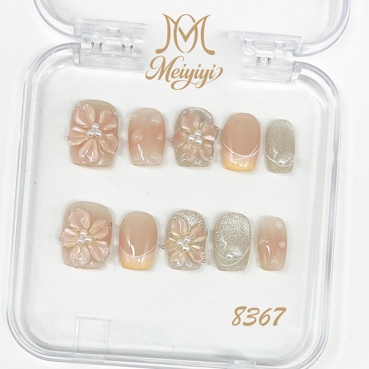 8367-MYY's designer original high-end design customized luxury hand-painted wearable nail art