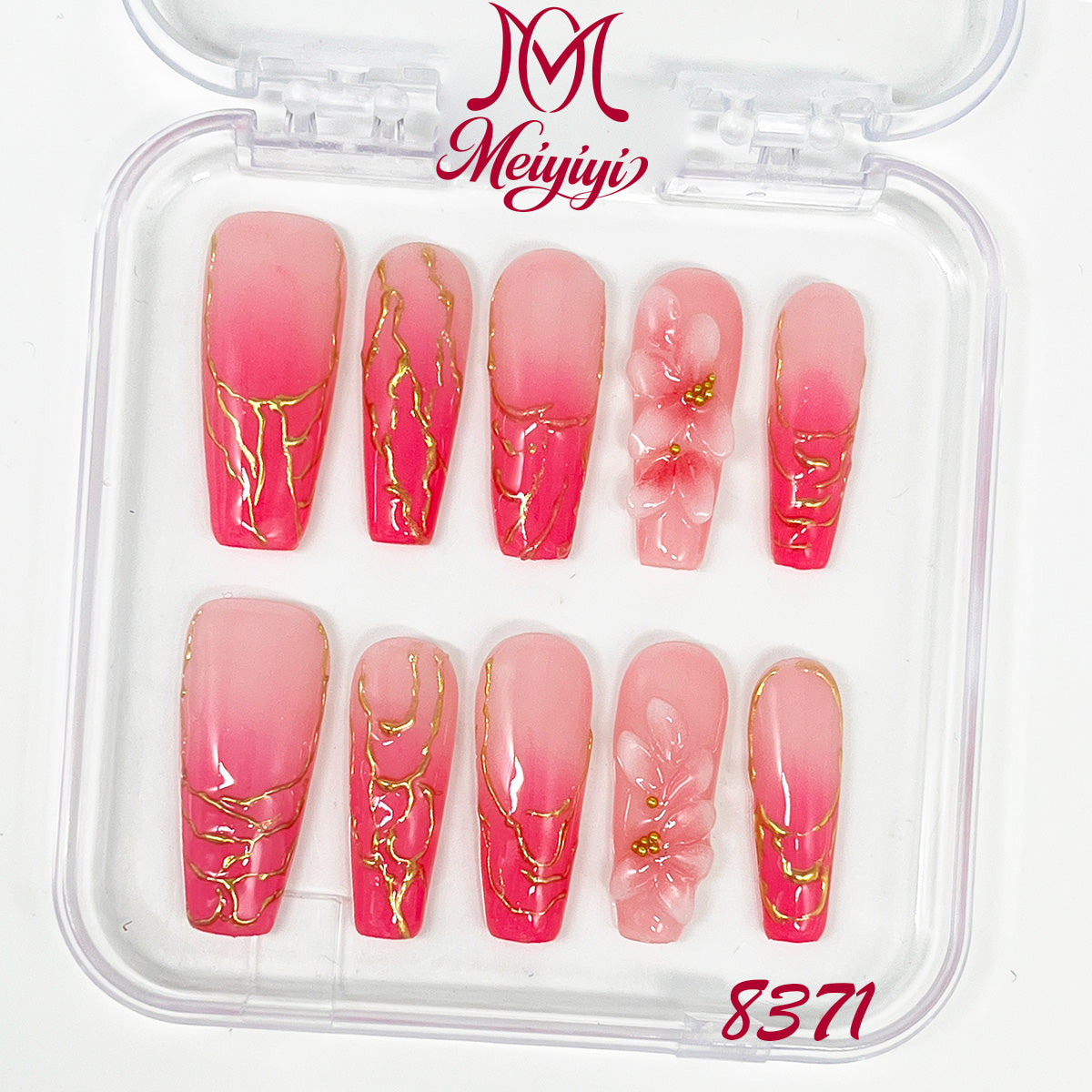 8371-MYY's designer original high-end design customized luxury hand-painted wearable nail art
