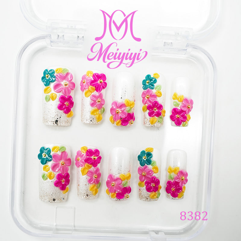 8382-MYY's designer original high-end design customized luxury hand-painted wearable nail art
