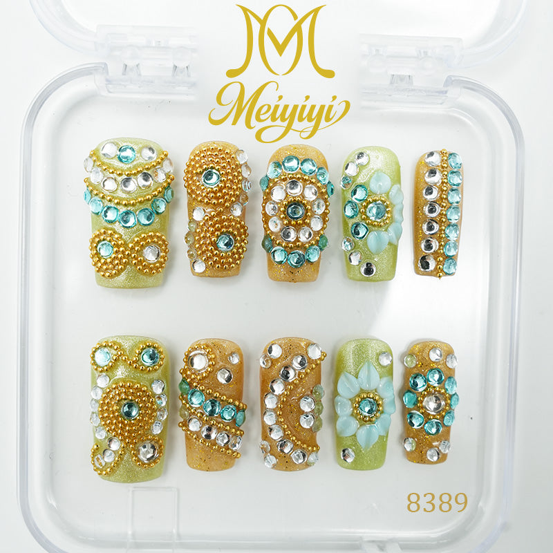 8389-MYY's designer original high-end design customized luxury hand-painted wearable nail art