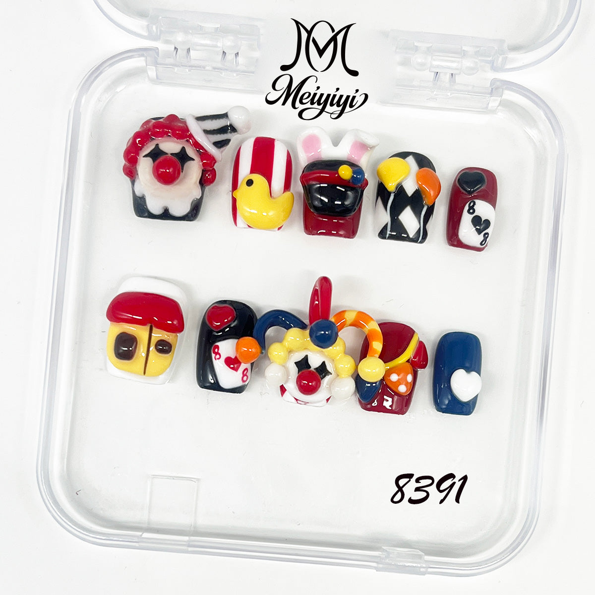 8391-MYY's designer original high-end design customized luxury hand-painted wearable nail art