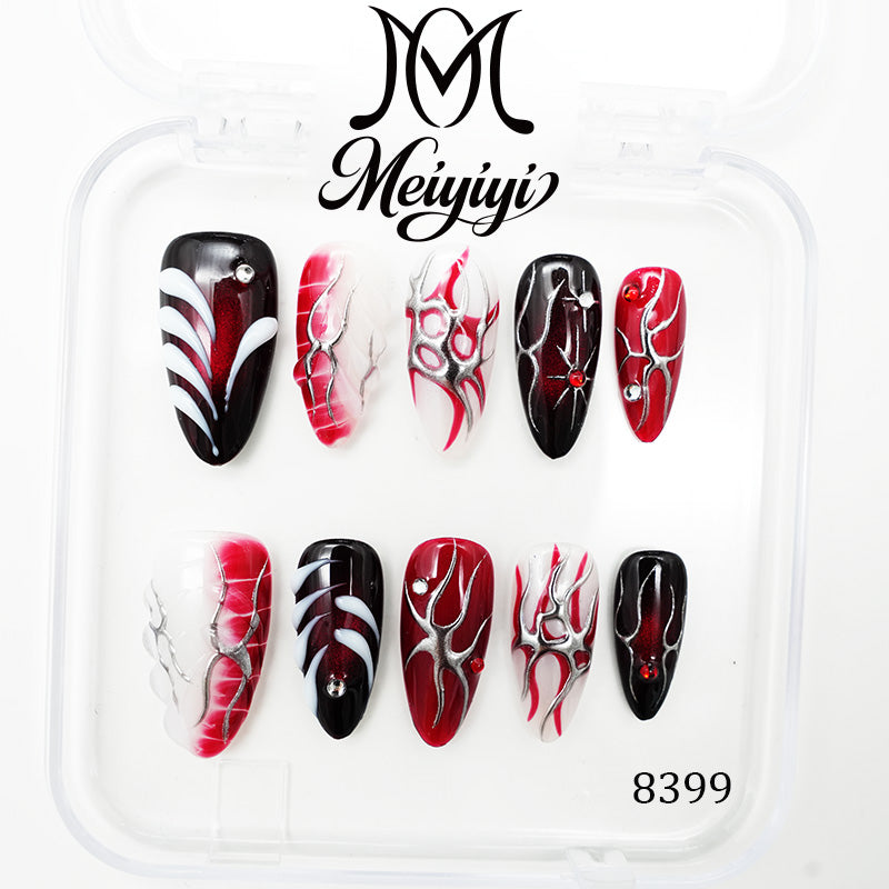 8399-MYY's designer original high-end design customized luxury hand-painted wearable nail art