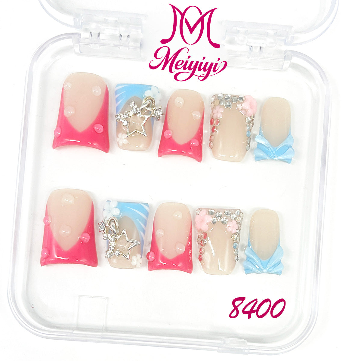 8400-MYY's designer original high-end design customized luxury hand-painted wearable nail art
