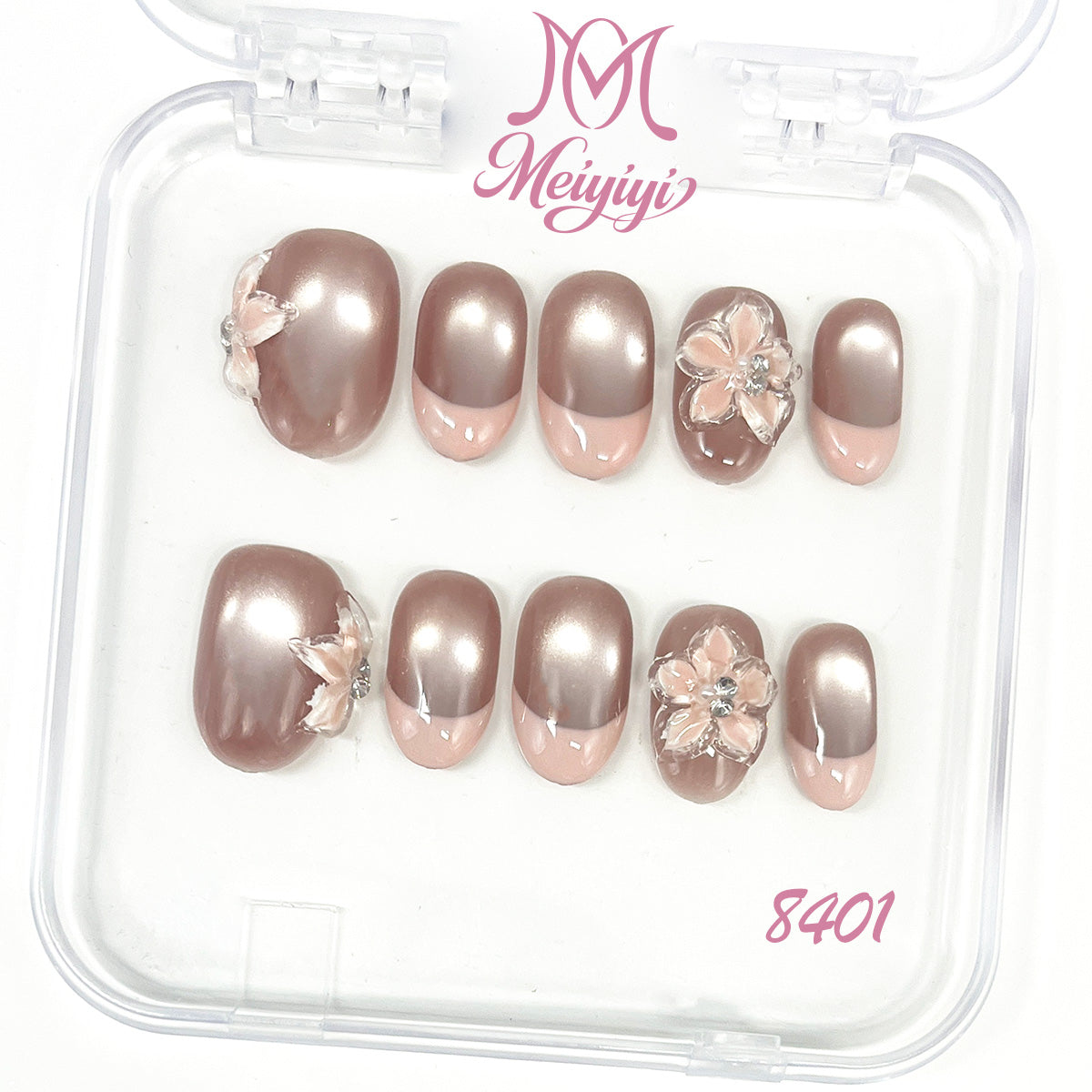 8401-MYY's designer original high-end design customized luxury hand-painted wearable nail art