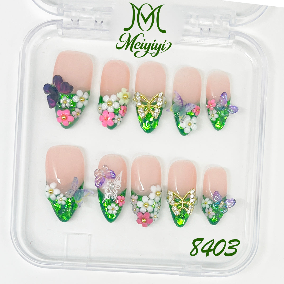 8403-MYY's designer original high-end design customized luxury hand-painted wearable nail art