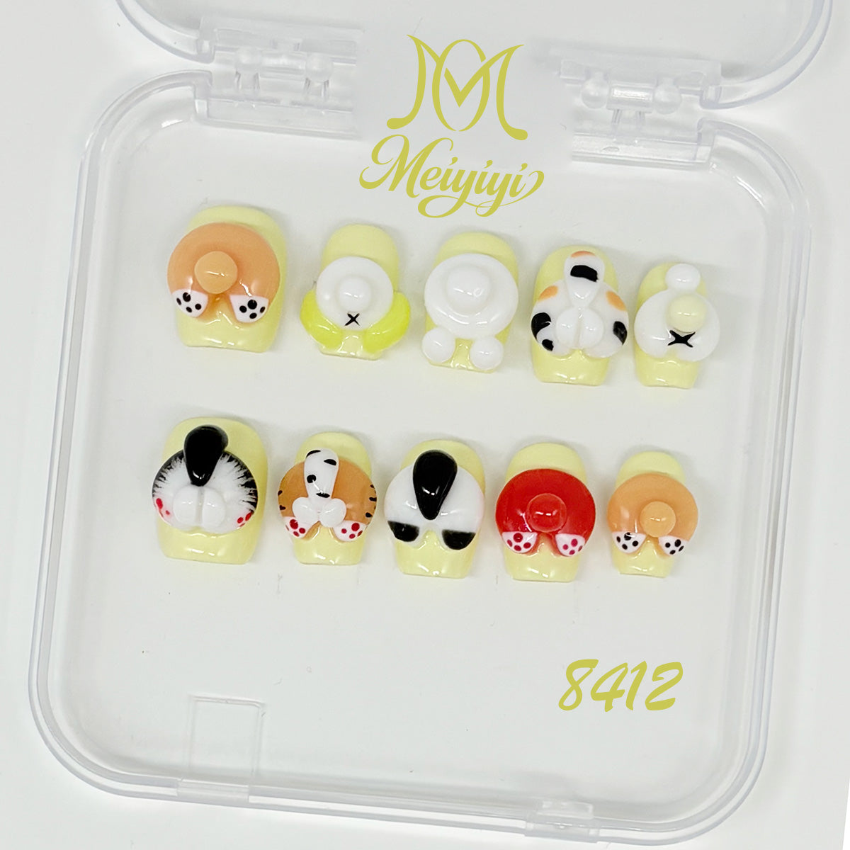 8412-MYY's designer original high-end design customized luxury hand-painted wearable nail art