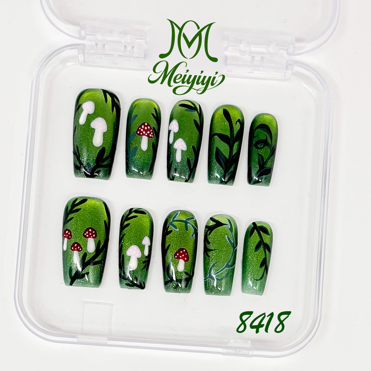 8418-MYY's designer original high-end design customized luxury hand-painted wearable nail art