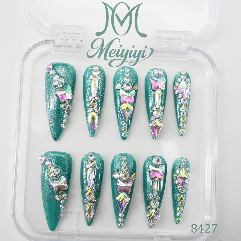 8427-MYY's designer original high-end design customized luxury hand-painted wearable nail art