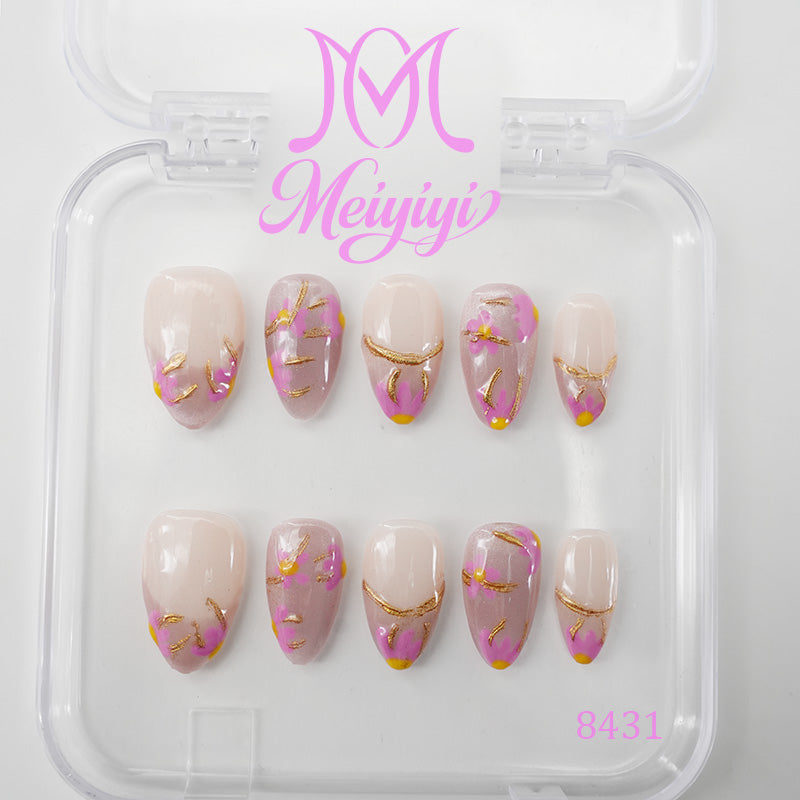 8431-MYY's designer original high-end design customized luxury hand-painted wearable nail art