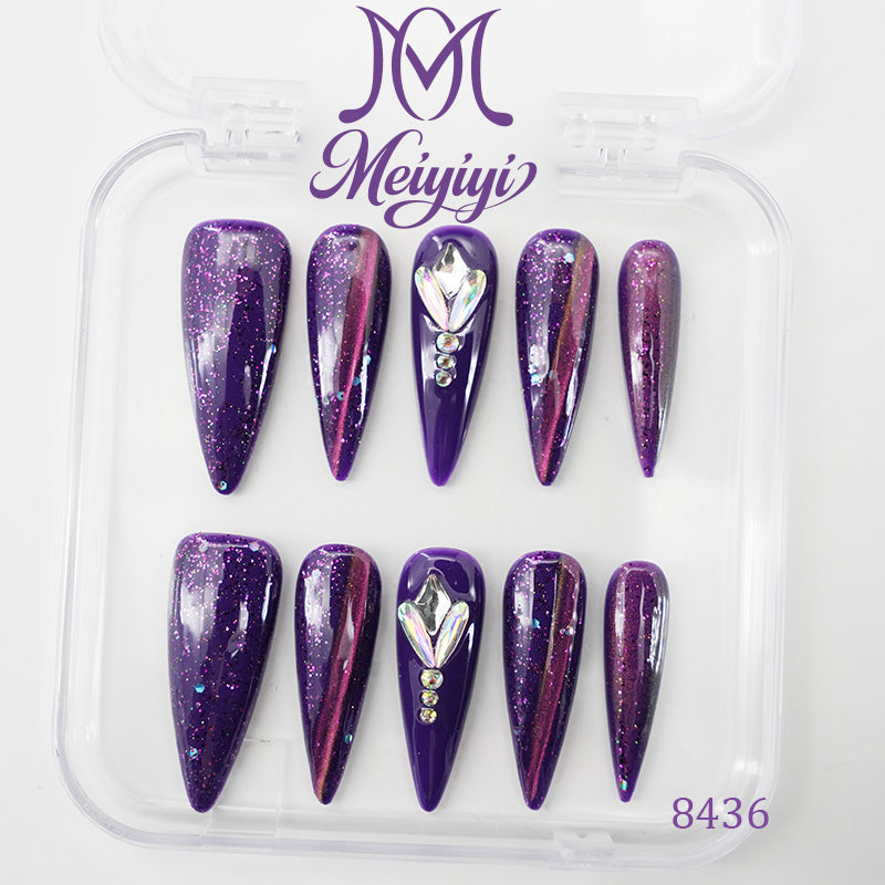8436-MYY's designer original high-end design customized luxury hand-painted wearable nail art