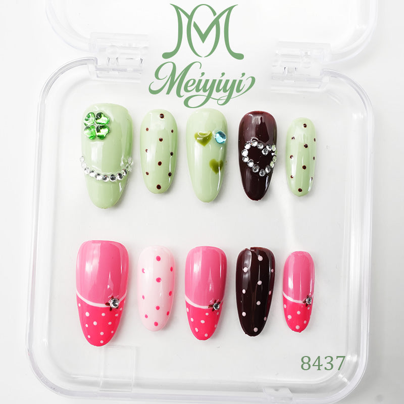 8437-MYY's designer original high-end design customized luxury hand-painted wearable nail art