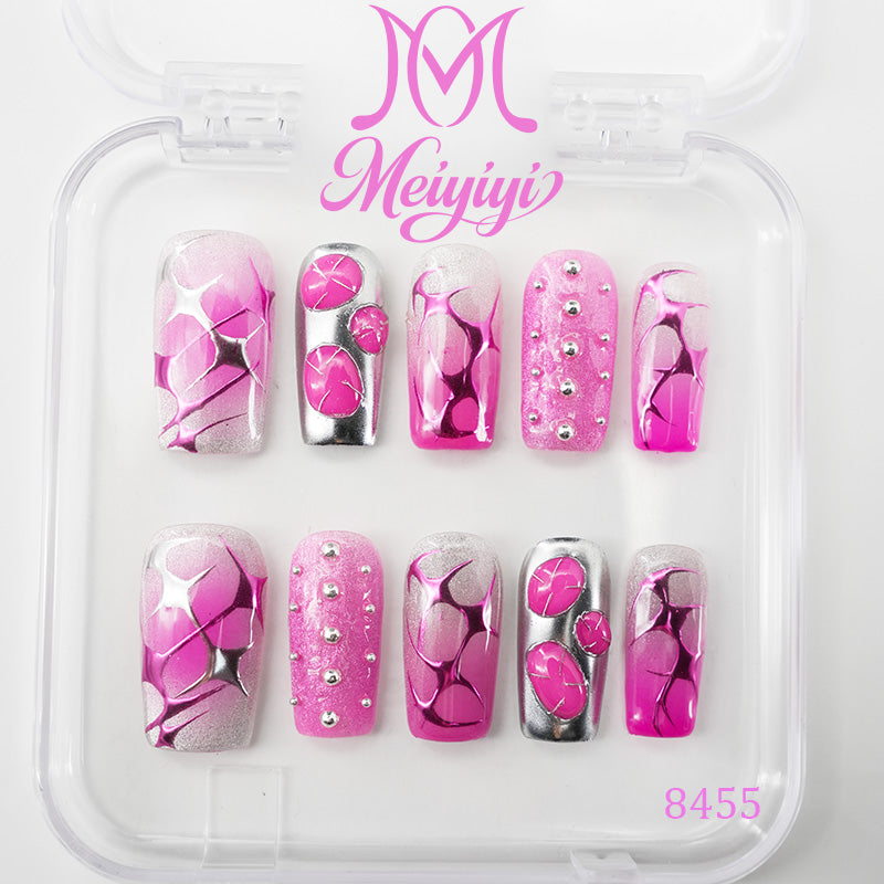 8455-MYY's designer original high-end design customized luxury hand-painted wearable nail art