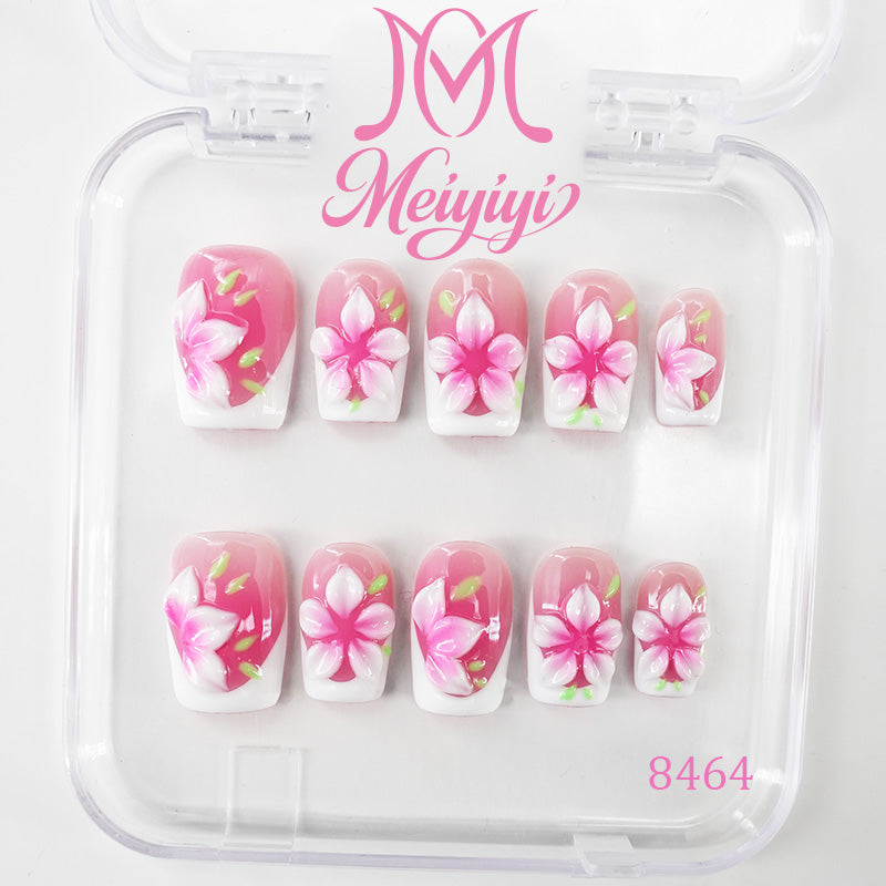 8464-MYY's designer original high-end design customized luxury hand-painted wearable nail art