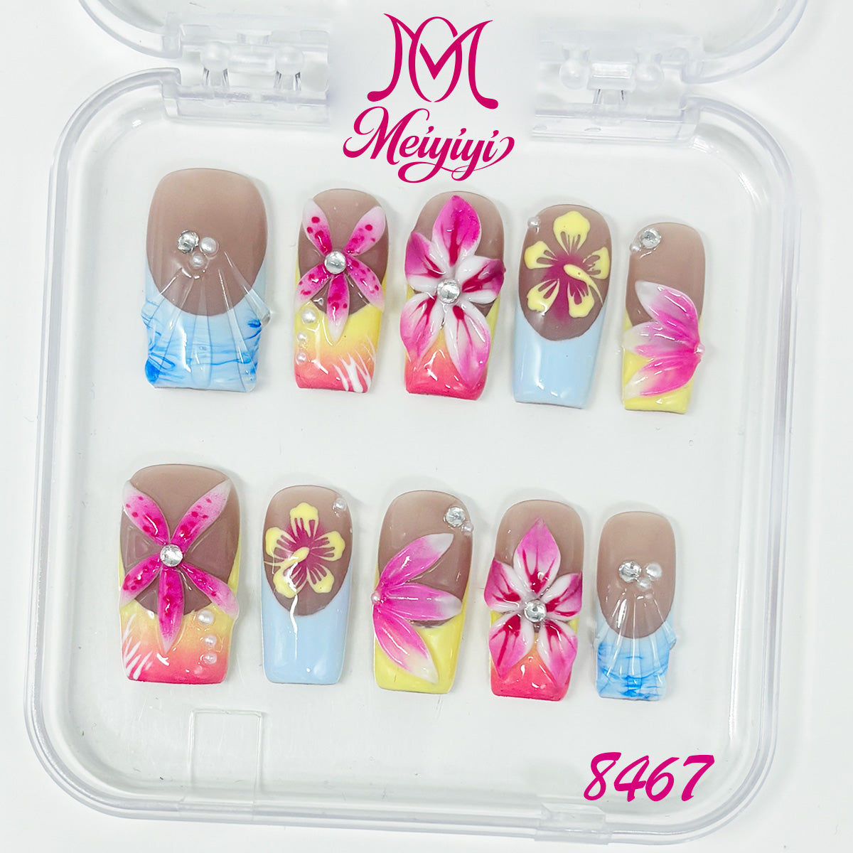 8467-MYY's designer original high-end design customized luxury hand-painted wearable nail art
