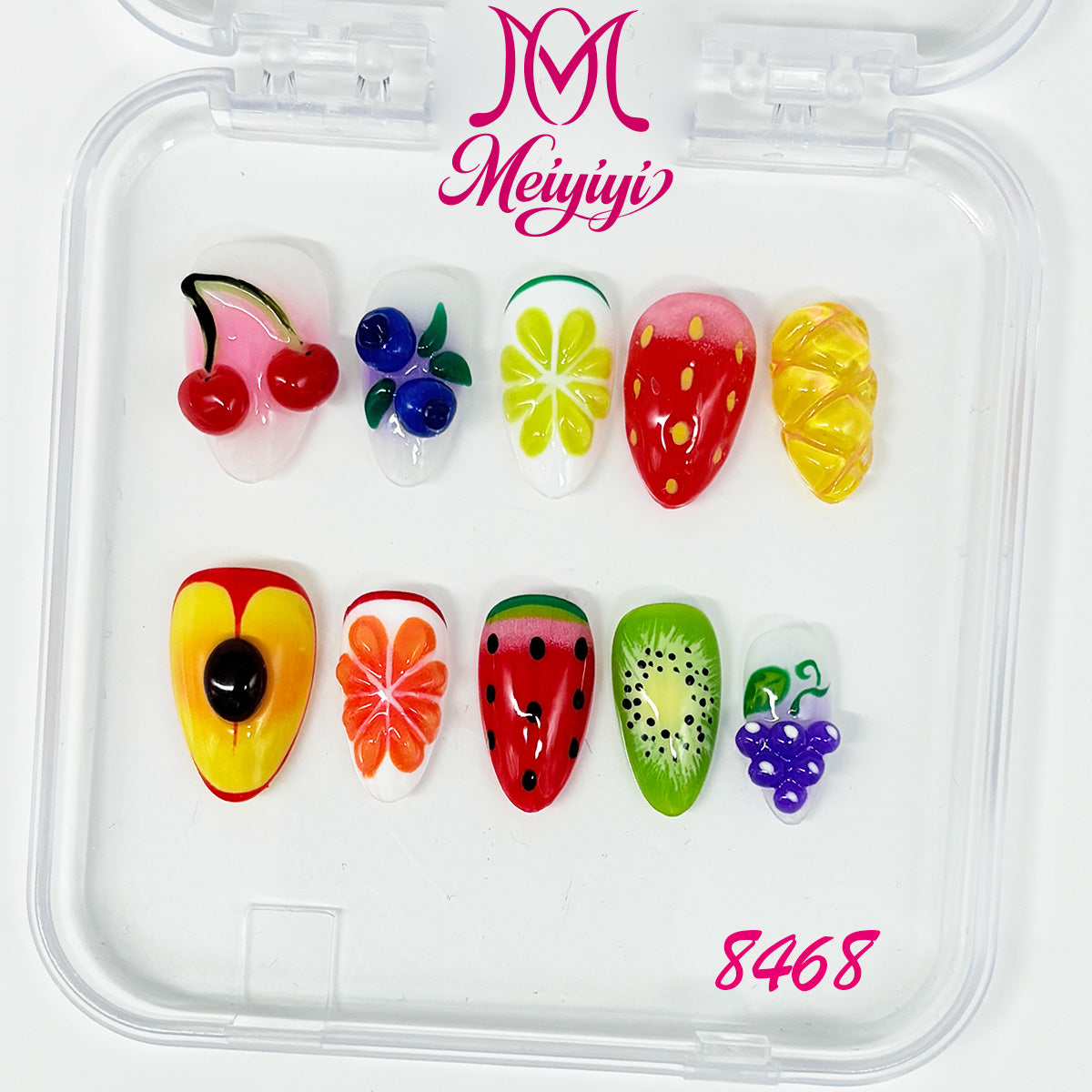 8468-MYY's designer original high-end design customized luxury hand-painted wearable nail art