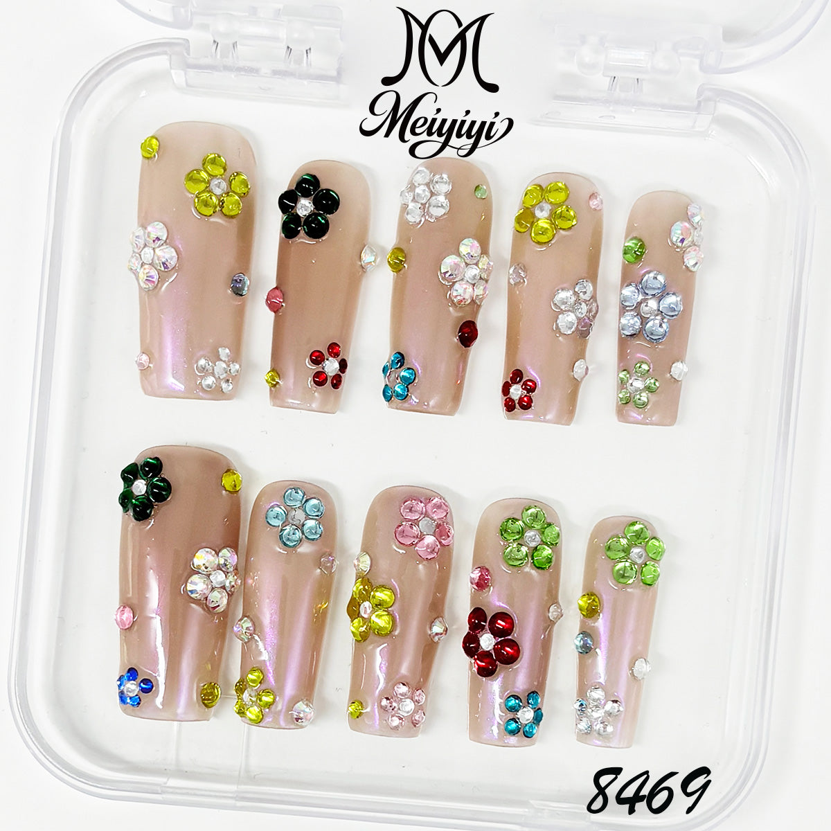 8469-MYY's designer original high-end design customized luxury hand-painted wearable nail art