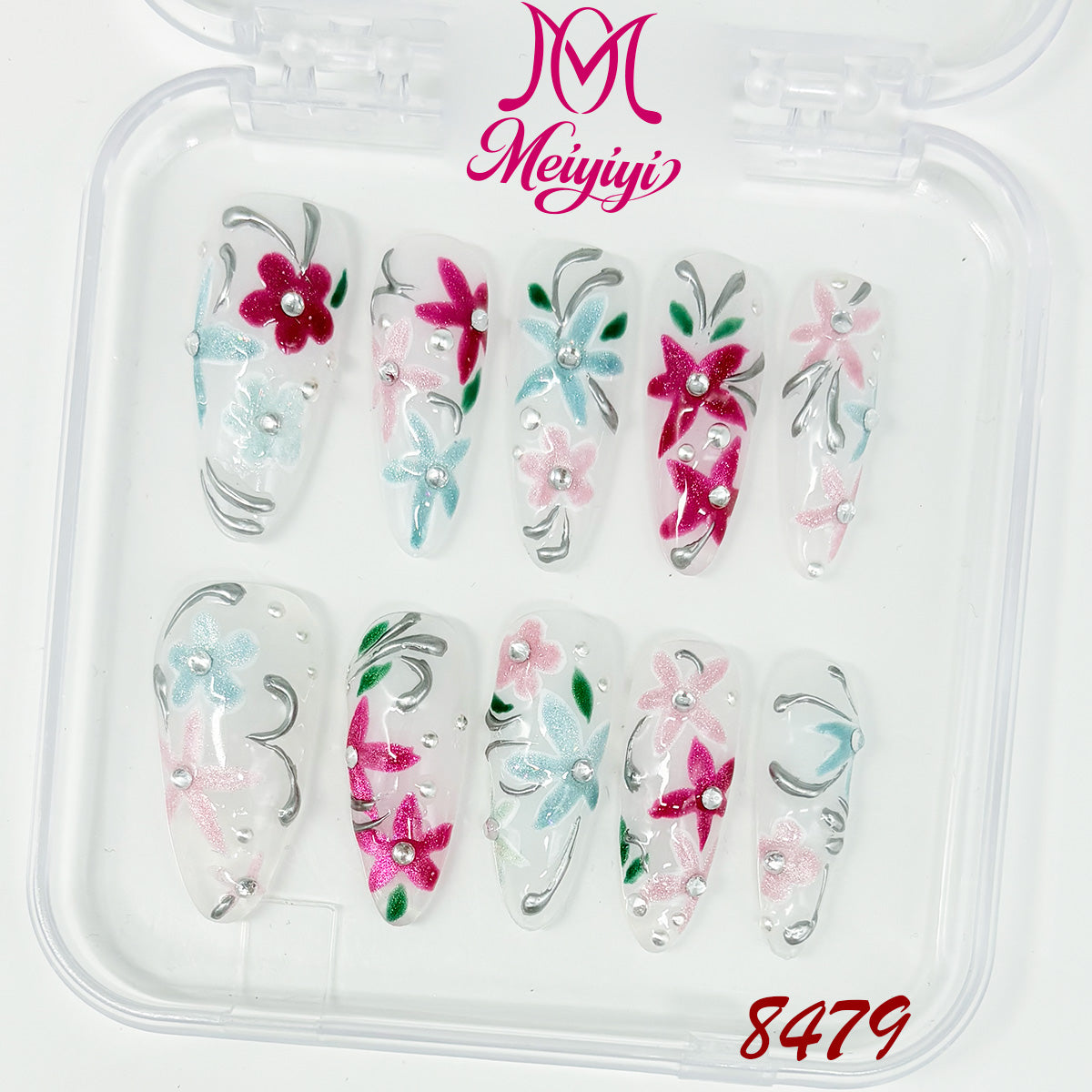 8479-MYY's designer original high-end design customized luxury hand-painted wearable nail art