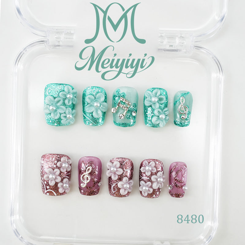 8480-MYY's designer original high-end design customized luxury hand-painted wearable nail art