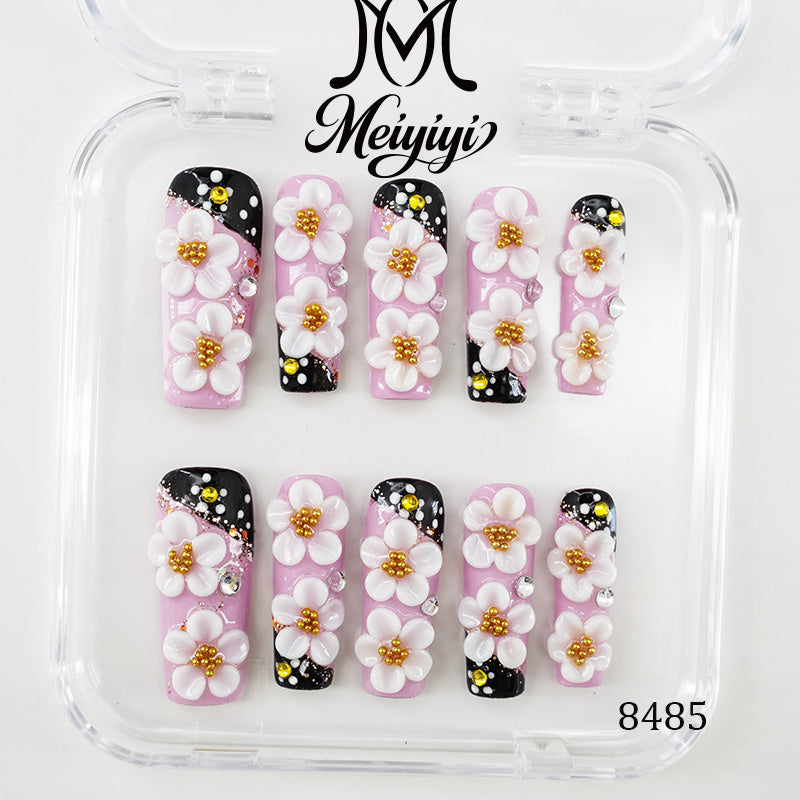 8485-MYY's designer original high-end design customized luxury hand-painted wearable nail art