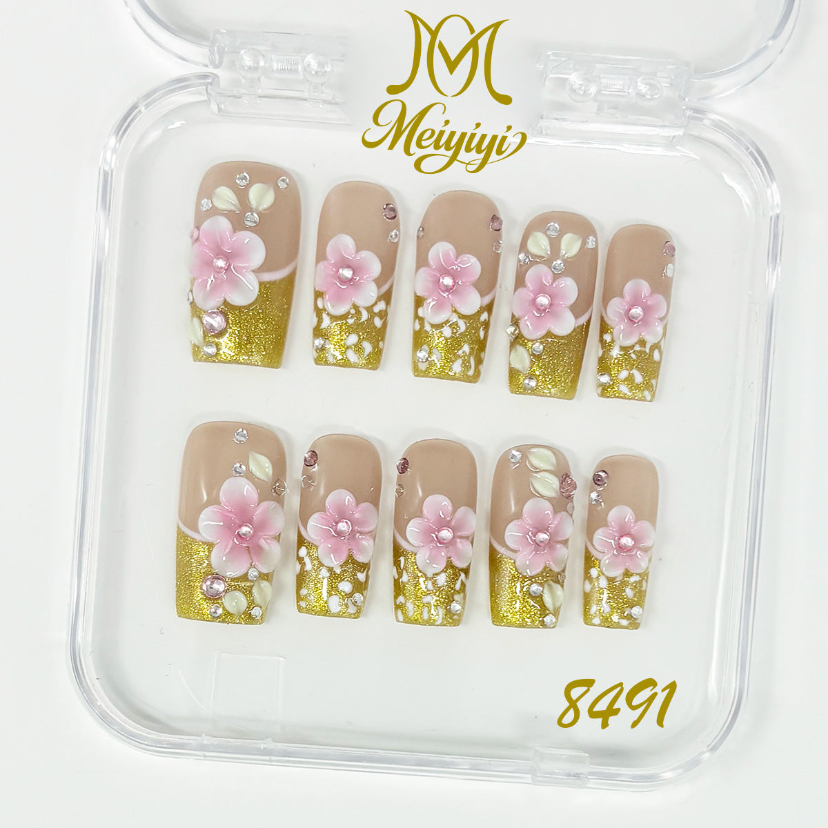 8491-MYY's designer original high-end design customized luxury hand-painted wearable nail art