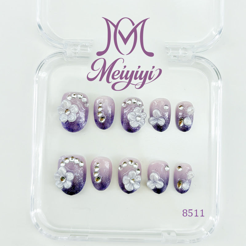 8511-MYY's designer original high-end design customized luxury hand-painted wearable nail art