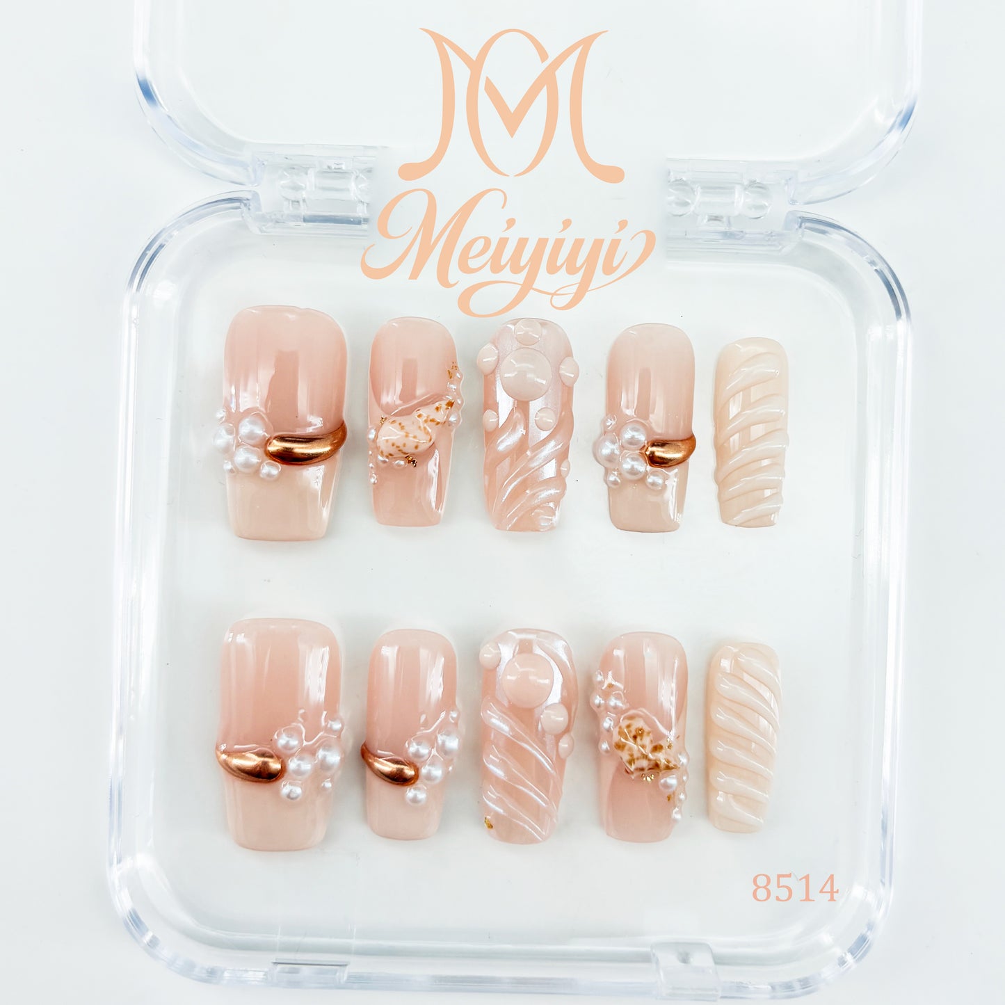 8514-MYY's designer original high-end design customized luxury hand-painted wearable nail art