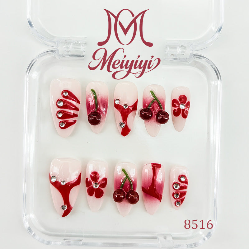 8516-MYY's designer original high-end design customized luxury hand-painted wearable nail art