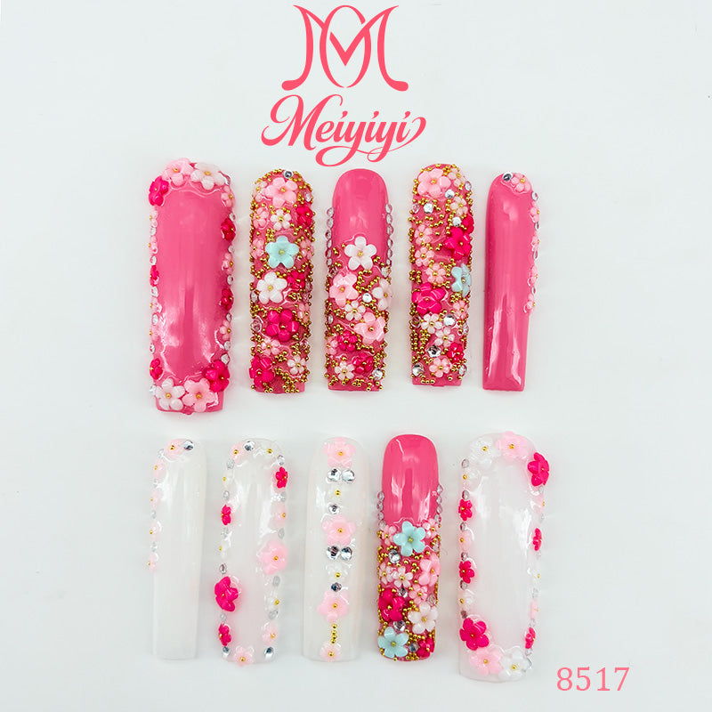 8517-MYY's designer original high-end design customized luxury hand-painted wearable nail art