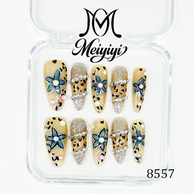 8557-MYY's designer original high-end design customized luxury hand-painted wearable nail art