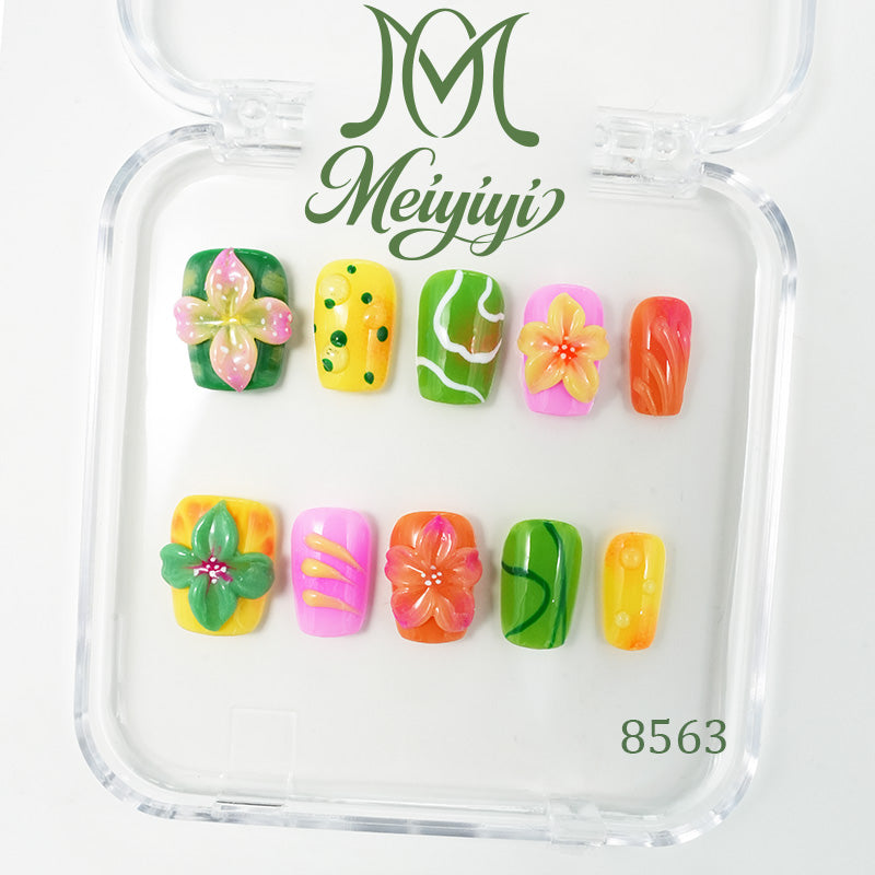 8563-MYY's designer original high-end design customized luxury hand-painted wearable nail art
