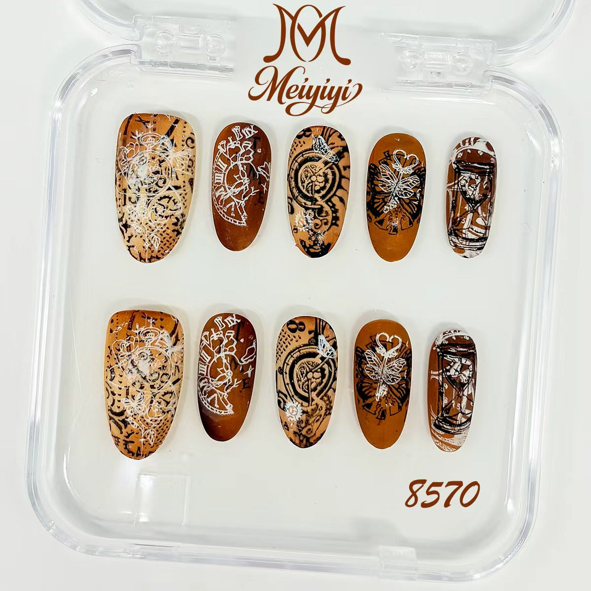 8570-MYY's designer original high-end design customized luxury hand-painted wearable nail art
