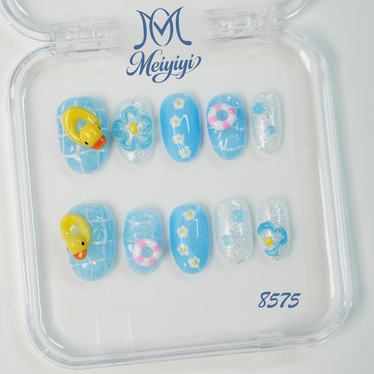 8575-MYY's designer original high-end design customized luxury hand-painted wearable nail art