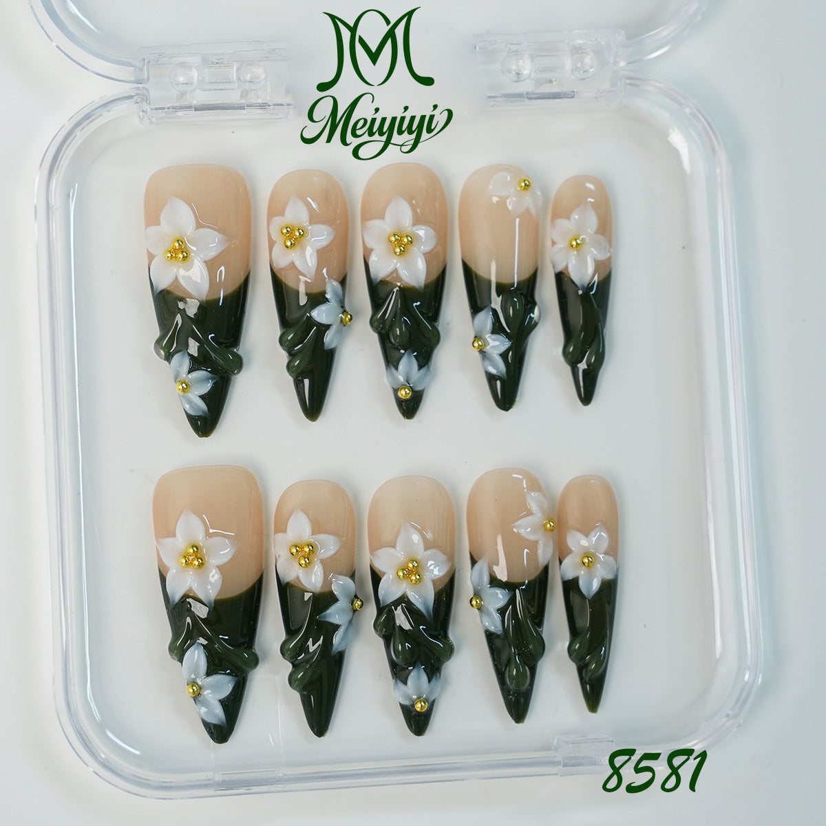 8581-MYY's designer original high-end design customized luxury hand-painted wearable nail art