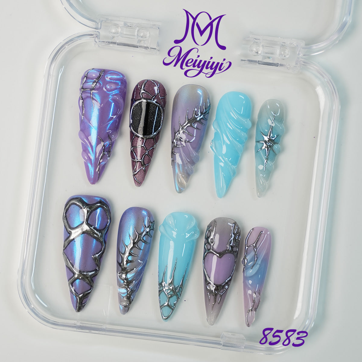 8583-MYY's designer original high-end design customized luxury hand-painted wearable nail art